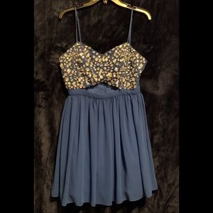 Royal Blue w/ Rhinestone Prom/Homecoming Dress